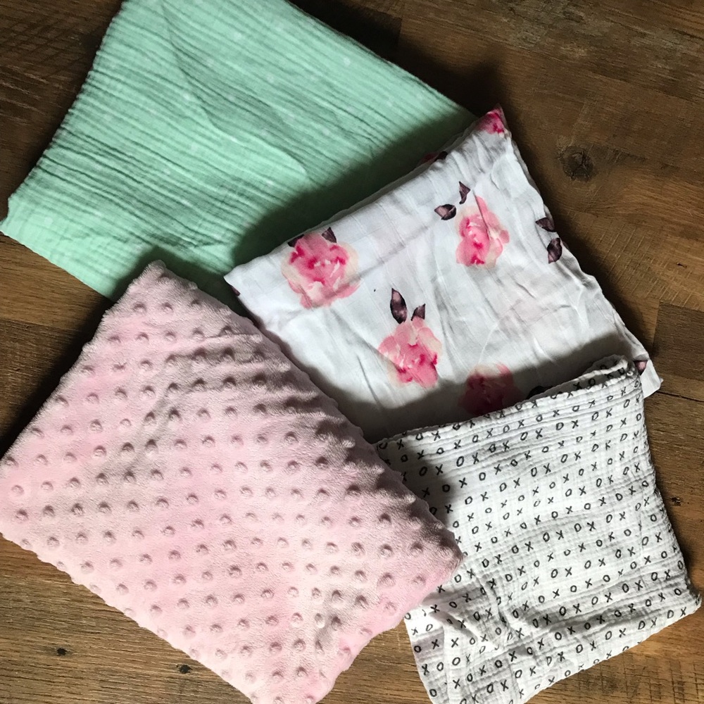 LOT 4 baby blankets wraps